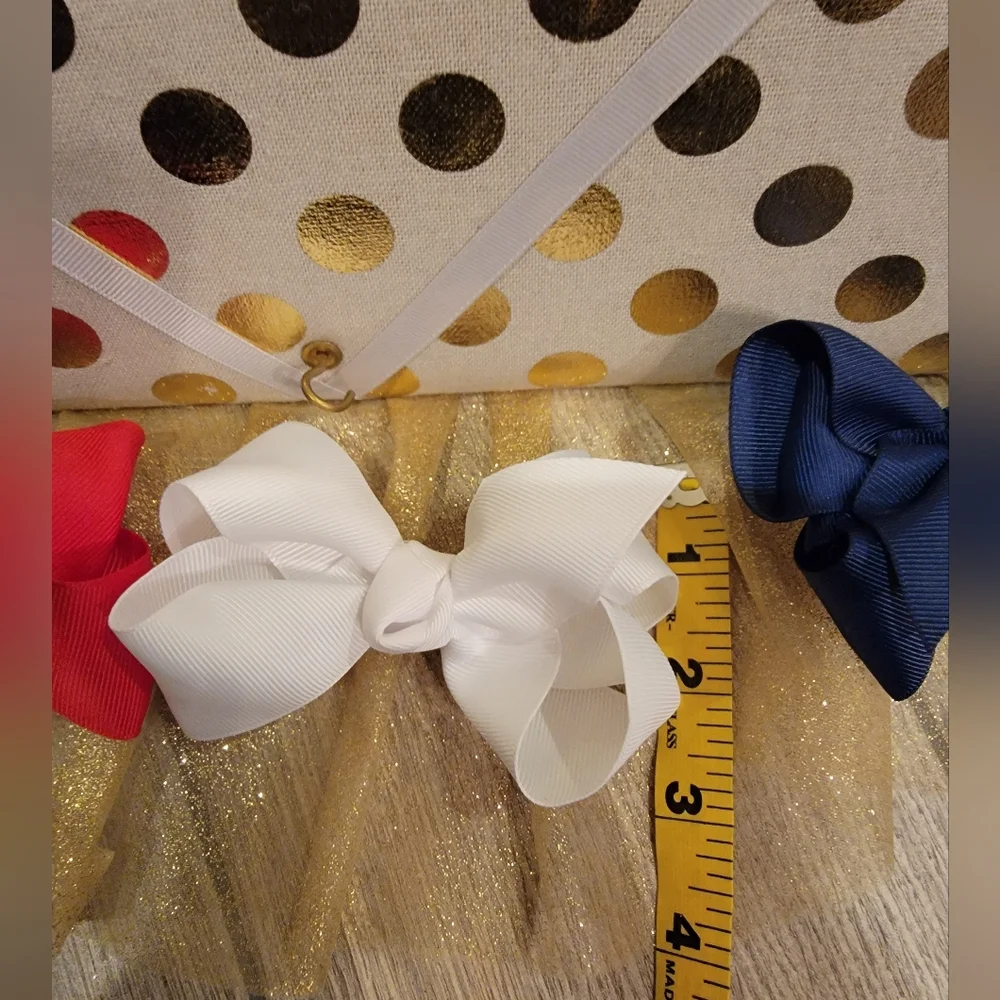 Girls Patriotic 3 Bow Set